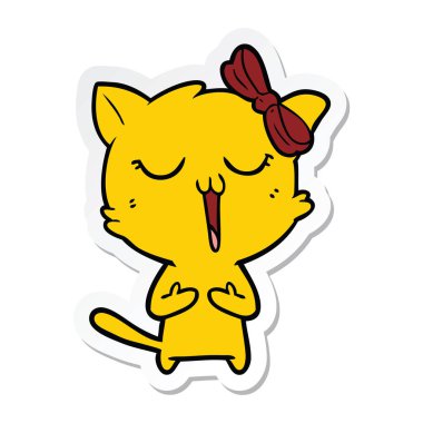 etiket bir karikatür kedi