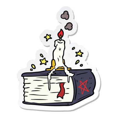 bir çizgi film ürkütücü spellbook etiket