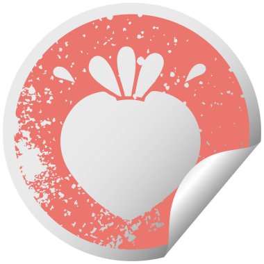 çilek sıkıntılı dairesel peeling etiket sembolü