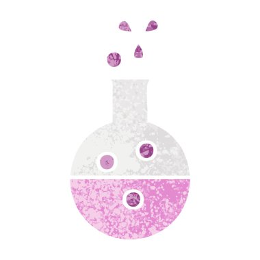 Retro illüstrasyon stil karikatür bir kimya tüp