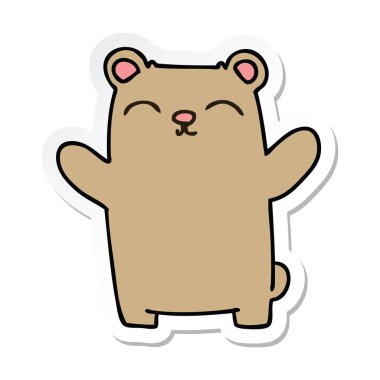 bir ilginç el çizilmiş karikatür ayının etiket