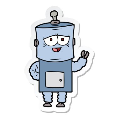 bir çizgi film robot Sticker