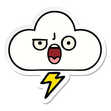 sevimli çizgi fırtına bulutu etiket
