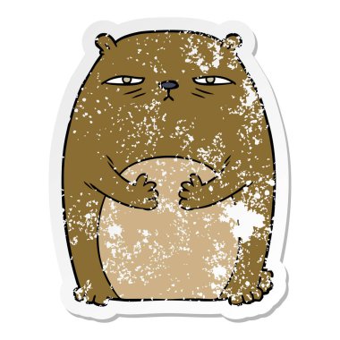 çizgi film yorgun rahatsız ayı sıkıntılı etiket