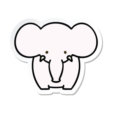 ilginç bir el etiket çizgi film fil çizilmiş