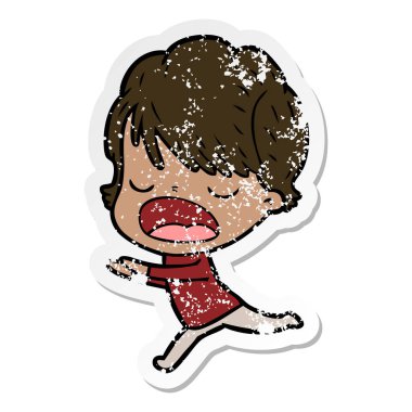 sıkıntılı etiket konuşuyor karikatür kadın