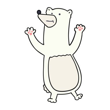 ilginç karikatür kutup ayısı el çekilmiş