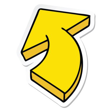 ilginç bir el etiket çizilmiş karikatür oku