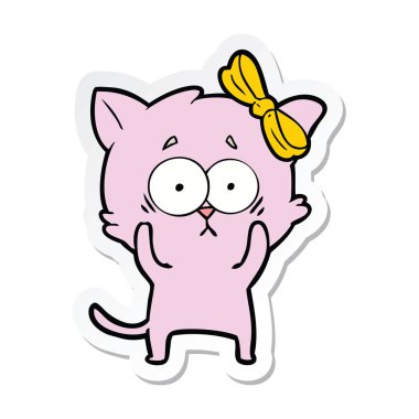 etiket bir karikatür kedi