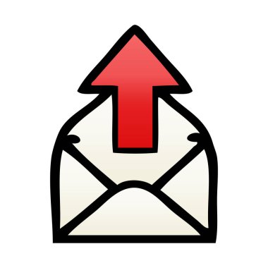 bir e-posta işareti degrade gölgeli karikatür