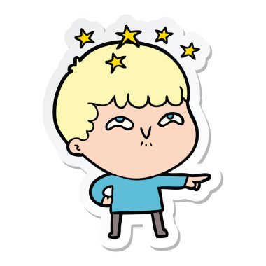 bir çizgi film hayran çocuğun etiket