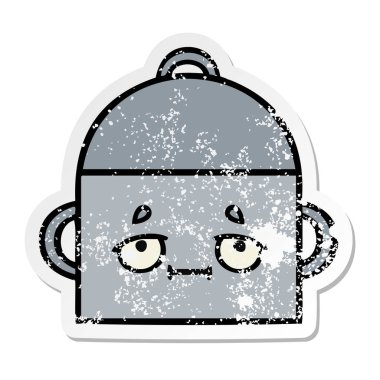 tencereye bir sevimli çizgi sıkıntılı etiket