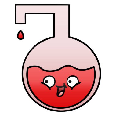 Degrade gölgeli karikatür bilimsel deney 