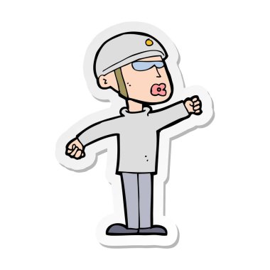 bir çizgi film güvenlik adam etiketi