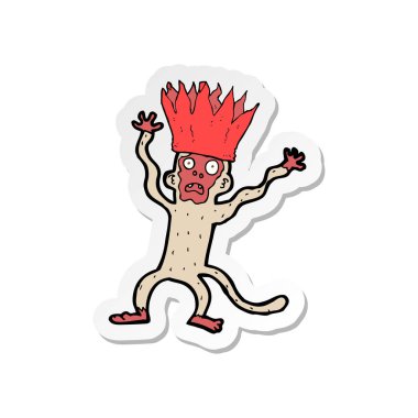 etiket bir çizgi film korkmuş maymun