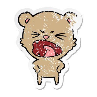 kızgın çizgi film ayı sıkıntılı etiket