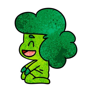 kawaii uzaylı kız dokulu karikatür çizimi