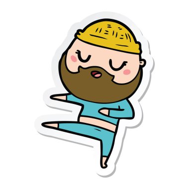 etiket sakal dans ile bir çizgi film adamın