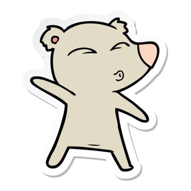 etiket ayı ıslık bir karikatür