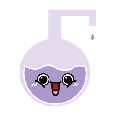 düz renk retro karikatür bilimsel deney 