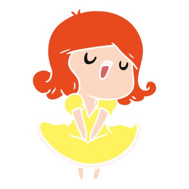 bir şirin şarkı kawaii kız çizgi film gösterimi