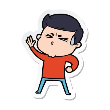 etiket terleme bir çizgi film adamın