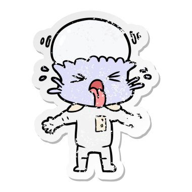 bir garip karikatür yabancı sıkıntılı etiket