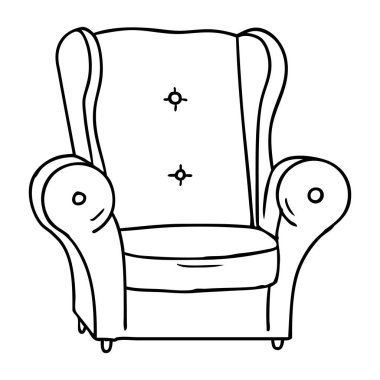 eski bir koltuk, çizim için doodle 