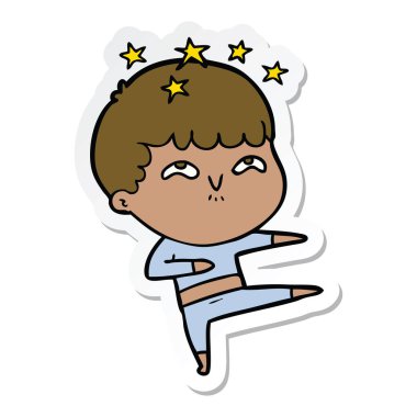 bir çizgi film hayran çocuğun etiket