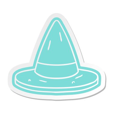 çizgi film etiketi bir cadı şapka