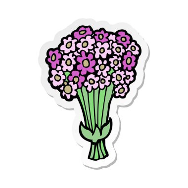etiket bir karikatür çiçek