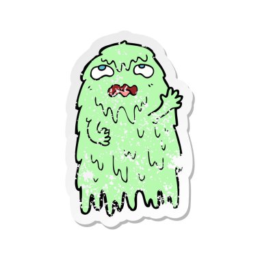 bir brüt karikatür hayaletin Retro sıkıntılı etiket