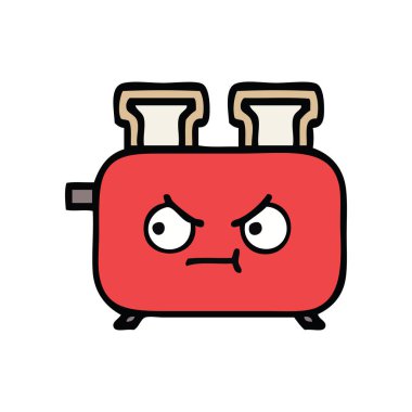 sevimli çizgi, bir ekmek kızartma makinesi,