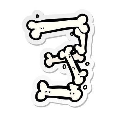 etiket bir karikatür Cadılar Bayramı kemik numarası