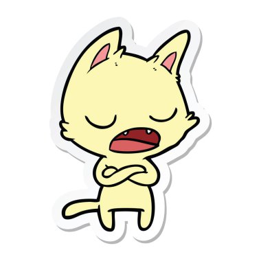 konuşan kedi çapraz kolları olan etiket