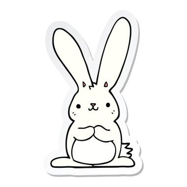 etiket bir karikatür tavşan