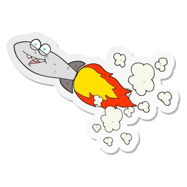 bir çizgi film füzenin etiket