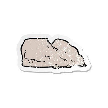 Retro sıkıntılı etiket bir karikatür kaya