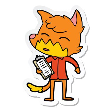 etiket karikatür tilki