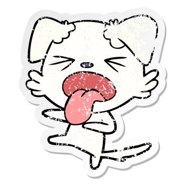 bir karikatür sıkıntılı etiket köpek tiksinti