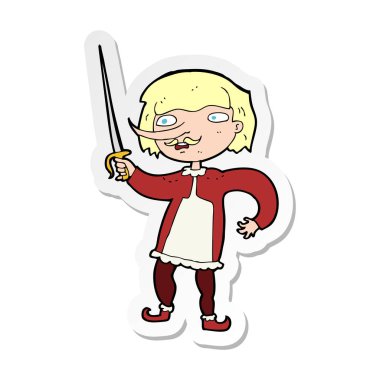 bir çizgi film silahşör etiket