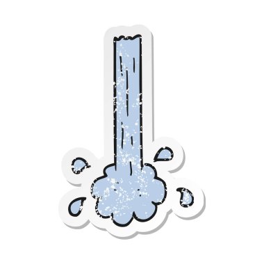 bir karikatür su döküm Retro sıkıntılı Sticker