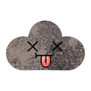 Retro illüstrasyon stil karikatür bir fırtına bulutu