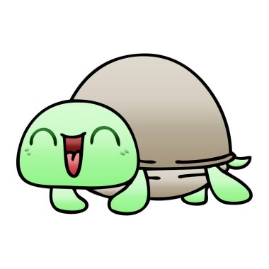 Degrade gölgeli ilginç karikatür kaplumbağa