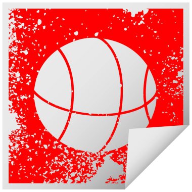 sıkıntılı kare etiketi simgesi sepet topu peeling