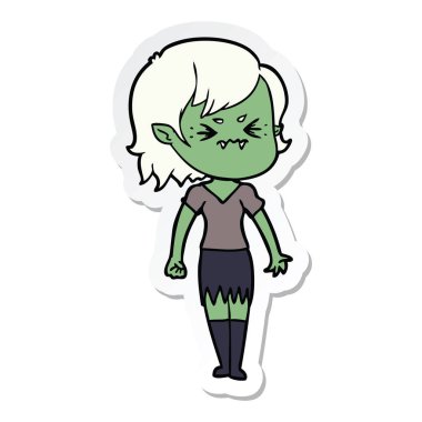 etiket bir rahatsız çizgi film vampir kız