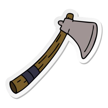 etiket karikatür doodle Bahçe bir balta