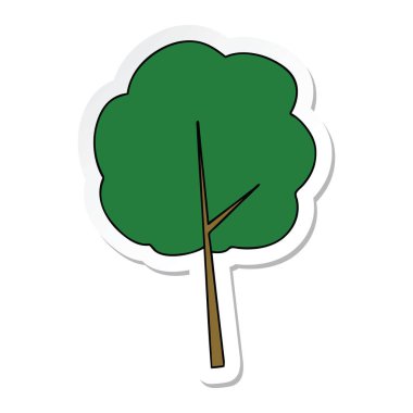 ilginç bir el etiket karikatür ağaç çizilmiş