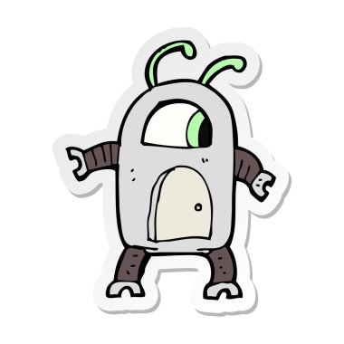 bir çizgi film uzaylı robot Sticker