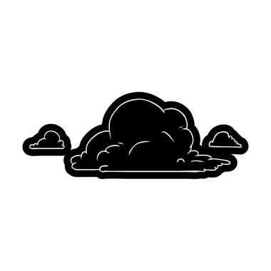 beyaz büyük bulutlar ve çizim karikatür simgesi